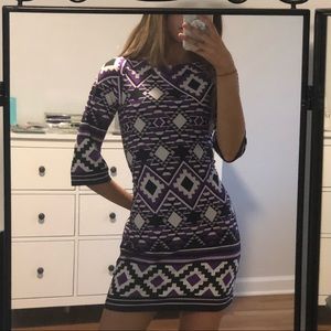 Purple Printed Dress